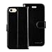 MONASAY Case Compatible for iPhone SE 2022/2020 5G,iPhone 7/8 Wallet Case,4.7-inch, [Glass Screen Protector] Flip Folio Leather Cell Phone Cover with Credit Card Holder, Black