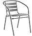 Flash Furniture Lila 4 Pack Silver Metal Restaurant Stack Chair with Aluminum Slats