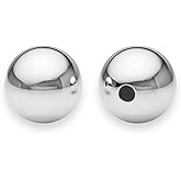 100pcs 10mm Seamless Smooth Loose Round Beads Sterling Silver Plated Brass Metal Spacer for DIY Craft Jewelry Making CF11-10
