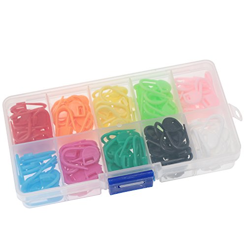 VAPKER 150PCS Knitting Stitch Markers Counter Crochet Locking Stitch Needle Clips 10 Assorted Colors
