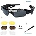 Elinka Wireless Music Bluetooth Sunglasses Headset Headphone for iPhone 5S 6 Plus, Samsung Galaxy S3 S4 S5 Note2 Note3, HTC, LG and All Smart Phones or PC Tablets+Free Replaceable 3 pair lens