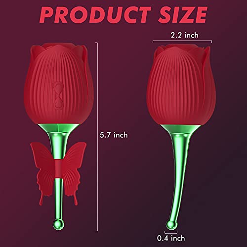 Rose Sucking Vibrator Toy with 10 Intense Suction 2 in 1 High Frequency Clit Sucker for Clitoris Nipple Stimulation G spot Clitoral Vibrator with Whirling Vibration,Adult Stimulator Sex Toys for Women