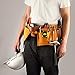 New & Improved Quality, 11 Pocket Leather Construction Tool Belt, Work Apron, with Adjustable Poly Web Belt Quick Release Buckle