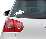 INDIGOS UG Sticker/Decal - JDM - Die cut - Jumping Horse Decal Hunter Jumper Fox Hunt Car Sticker - white - 114mm x88mm