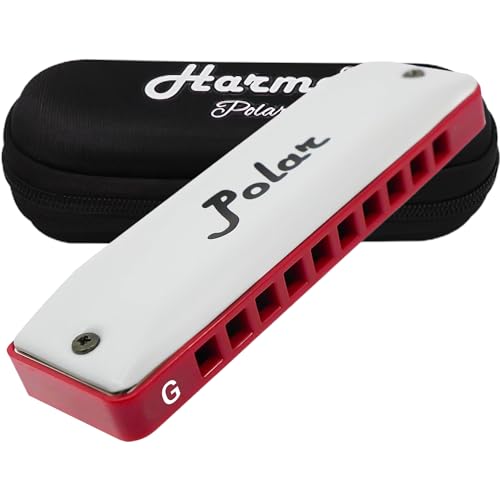 Harmo Polar Natural Minor Harmonica Key of G - Specialized for Natural Minor Blues, Jazz, Rock, Folk, & Pop, Mouth Organ With Case, Phosphor Bronze Reeds, Harmonica for Beginners & Professionals