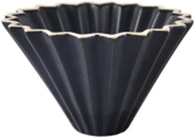 LIKEZZ Ceramics Origami Style Filter Cup Coffee Dripper for Barista,Black