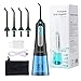 Cordless Water Flosser Teeth Cleaner, 300ML Portable and USB Rechargeable Oral Irrigator for Travel, IPX7 Waterproof, 4-Mode with 4 Jet Tips, Essential for Braces, Bridges & implants Care