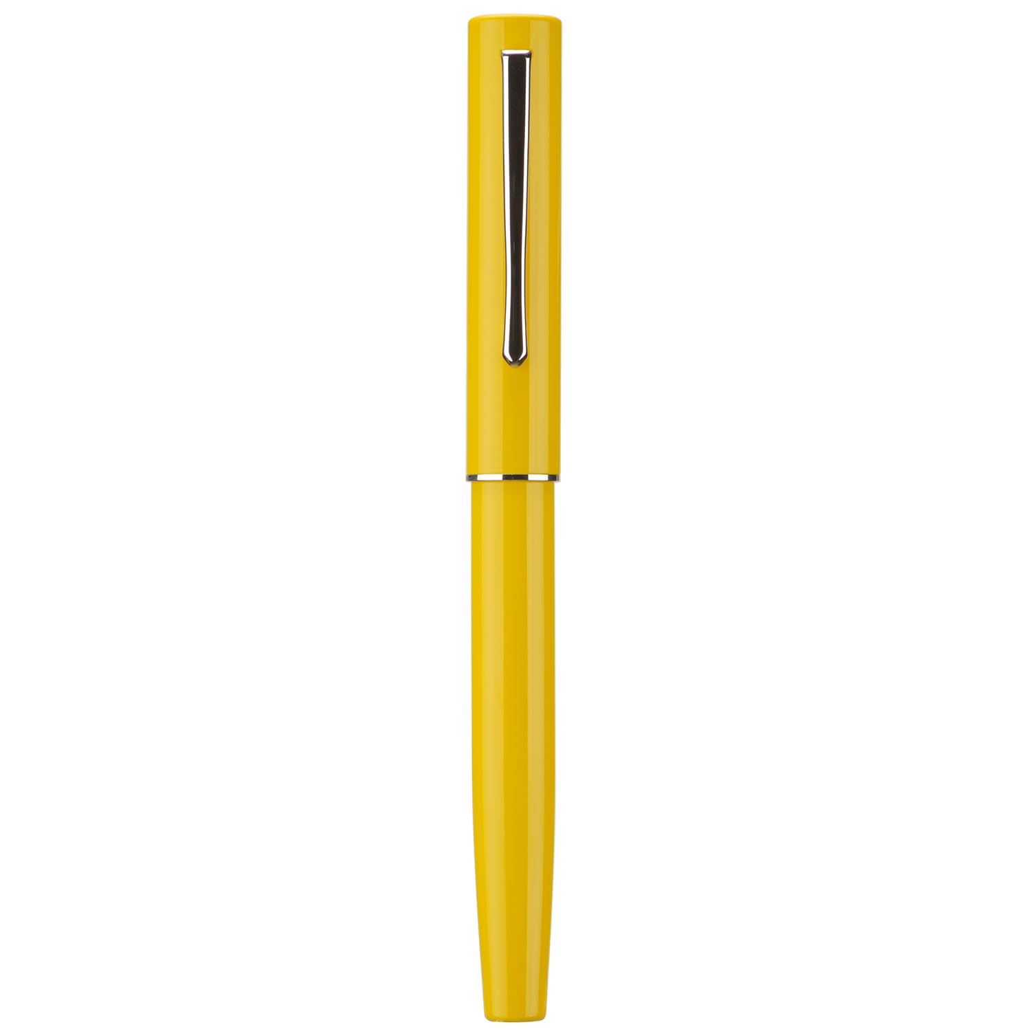 Hongdian C2 Fountain Pen Fine Soft Nib, Lemon Yellow & Classic Retro Design Metal Pen with Ink Converter