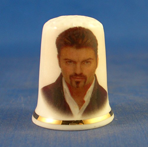 Porcelain China Collectable Thimble -- George Michael with Free Gift Box