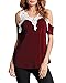 ZANZEA Women's Off Shoulder Lace Crochet Hollow Short Sleeve Casual Blouse Tops