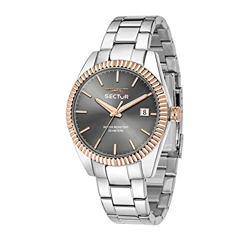 Sector No Limits Reloj deportivo de cuarzo 240 para hombre con correa de acero inoxidable, plateado, 20 (Modelo: R3253240009)