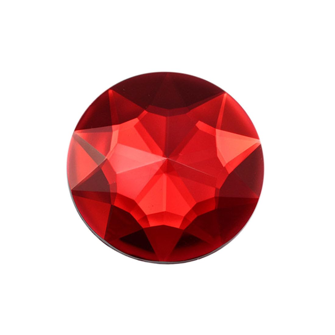 32mm Red Ruby H103 Flat Back Round Acrylic Jewels Gems Pro Grade Individually Wrapped - 6 Pieces