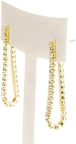 Cuple Rihnestone Gold Plated Round Dangle Drop Earrings with Titanium Post