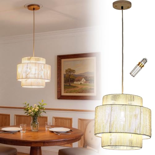LigeroLuz Rattan Pendant Light Fixture