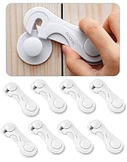 Baby Proof Cabinet Latches, Cabinet Locks Child Safety Latches 8 Pack with Strong Adhesive Tape - Child Proof Cabinet Locks for Kitchen, Bathroom Storage Doors, No Tools Or Drilling