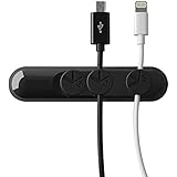 Magnetic Cable Clips - ONME Desktop Cord Management - Multipurpose Cord Organizer with 3-pack Cable Buckles - for Cell phone Cable (less than 4mm) (Black)