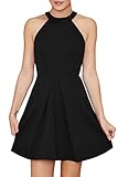 Manydress Women's Halter Neck Fit and Flare Party Cocktail Dress