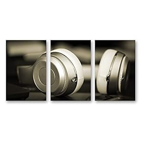 signwin 3 Piece Canvas Wall Art Microphone Canvas...