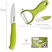 Hitecera Ceramic Veggie Fruit Knife and Peeler Ultra Sharp Lightweight-No Rust and Metal Taste,Great Kitchen Tool Set for Precise Cutting, Peeling,Keeping Original Taste and Color