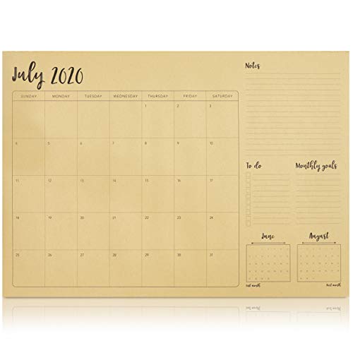 20202021 Academic Calendar Desk Blotter Pad, 18 Month Planner (Brown