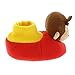Universal Studios Curious George Little Kids Sock Top Slippers (5-6 M US Toddler, Monkey Red)