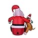 4 Foot Christmas Inflatable Airblown Santa Claus with Puppy Dog Xmas Blow Up Decoration for Home Yard Garden Outdoor and Indoor