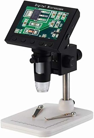 MasBros 4.3 inch Full Color LCD Digital USB Microscope with 10X-600X Magnification Zoom,8 LED Adjustable Light,Rechargeable Lithium Battery,Micro-SD Storage,Camera Video Recorder