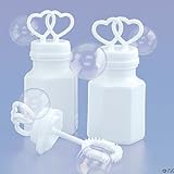 72 White Double Heart Wedding Bubbles Bridal Favors