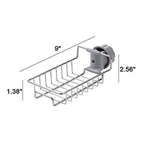 TuuTyss Stainless Steel Sink Faucet Sponge Holder Sink Caddy Organizer for Kitchen Accessories