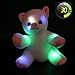 Wewill Glowing Night Light Huggable Stuffed Cat Preumium Soft Stuffed Animal Toys with Colorful Flash LED Light, Nice Gift for Mother's Day, 8-Inch, White