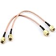 DZS Elec 2pcs RG316 Wire Jumper 15cm SMA Male to SMA Male with Connecting Line RF Coaxial Coax Cable Antenna Extender Cable A