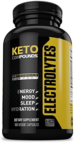 Keto Diet Electrolyte Supplement Tablets: Improve Energy, Mood & Recovery Time During Ketogenic Weight Loss Diets - Supplements Contain Potassium, Electrolytes, Calcium, Sodium & Magnesium - 180 Pills