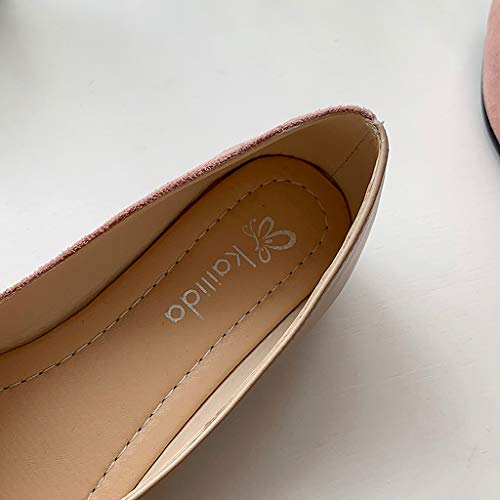 Gyoume Women Shoes Bow Pointed Toe Women Flats Woman Flat Shoes Ballet Flats Ladies (US:9, White)