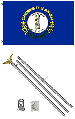 NEW 3'x5' KENTUCKY State Flags Polyester w/ 6' Aluminum POLE Kits