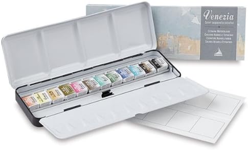 Venezia caja metal 12 godet 1.5 ml Maimeri colores acuarela: Amazon.es: Hogar