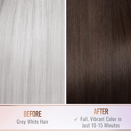 Herbishh Hair Color Shampoo For Gray Hair– Hair Dye Shampoo With Argan Hair Mask–Travel Size-Colors Hair In Minutes–Long Lasting Colour–10Pack+1Pack–Ammonia-Free (Dark Brown)