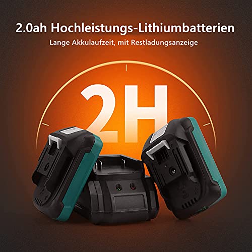 Anbull Akku-Stichsäge (18V Lithium-Lonen, Gehrungsschnitt 45°, 4Gang-Schneidemodus, Komplettset mit 2x 2.0Ah Akku… – Bild 4