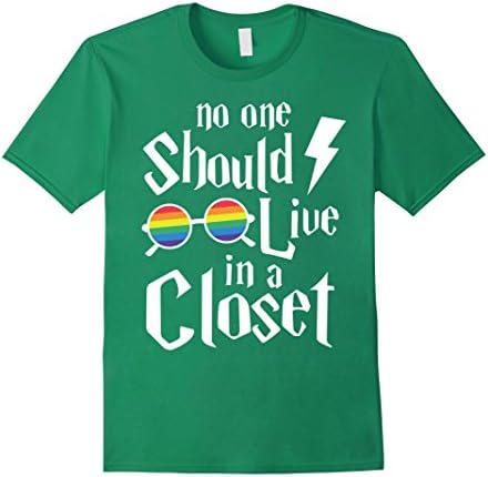 Men's NO ONE SHOULD LIVE IN A CLOSET SHIRT Large Kelly Green