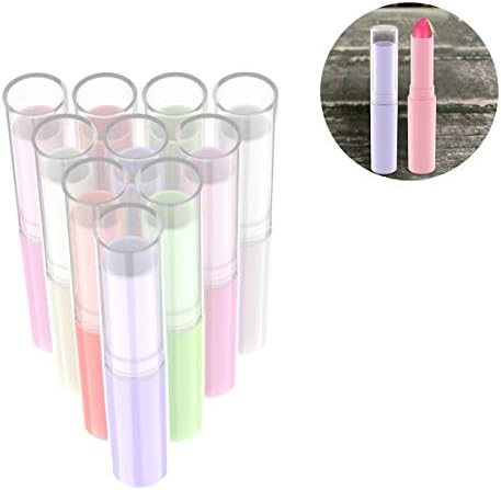 OZUAR 18 Pieces Lip Balm Empty Container 3g Transparent Plastic Lip Balm Tubes Container for DIY Homemade Lipstick Refillable with Twist Bottom and Top Cap (Multicolor, 3g)