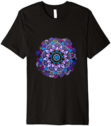 Mens T-shirt Mandala Flower XL Black