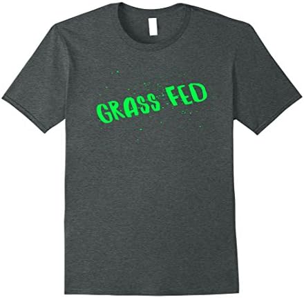 Mens Grass Fed Body Building Vegan Veggie T shirt Large Dark Heather