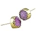 SUNYIK Purple Titanium Coated Crystal Quartz Geode Druzy Stud Earrings