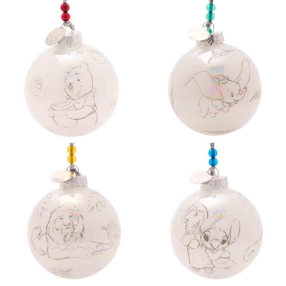 Disney 100 - Set Of 4 Classic Baubles : Winnie, Dumbo, Simba, Lilo & Stitch