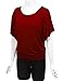 LL WT742 Womens Boat Neck Short Sleeve Dolman Drape Top XXL Wine