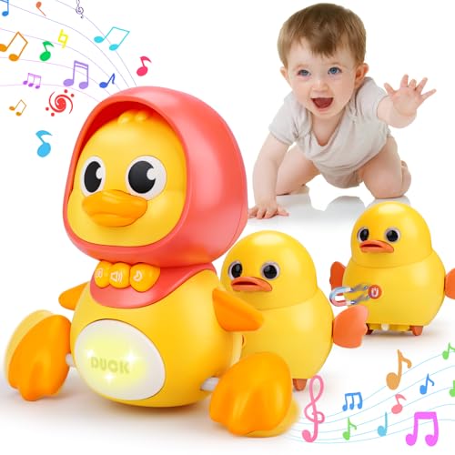 Photo 1 of Baby Toys 6-12 Months Musical Duck Toy Set 3 4 5 6 7 8 9 10 Month Old Tummy Time Infant Newborn Crawling Moving Light Up Toys for Babies 9-12-18 Months Birthday Shower Gifts for 1 Year Old Boy Girl