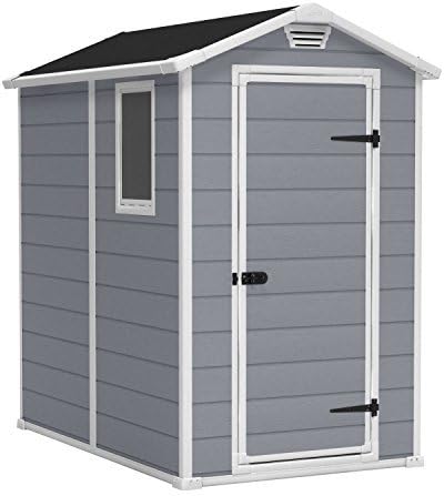 Ventilated Top Plastic Shed for Outdoor Lawn Garden Tool Storage