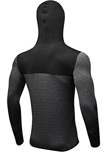 Men's Lightweight Sports Active Jacket with Front Pockets - Hoodie Style (XL, Gray2)