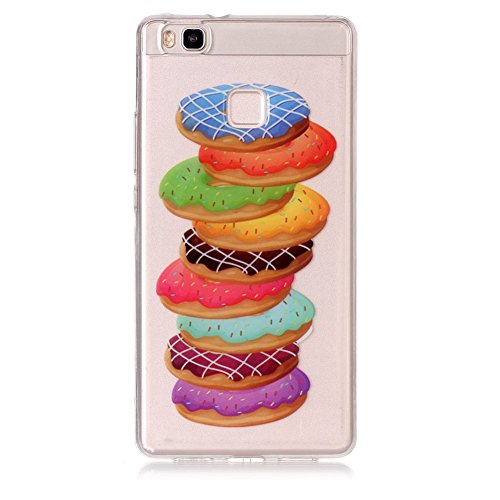 For Huawei P9 Lite Case,Funyye Fashion lovely Lightweight Ultra Slim Transparent Soft Gel Silicone TPU Bumper Anti Scratch Protective Cover for Huawei P9 Lite - Donut