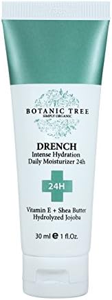 Drench Intense Hydration 24Hrs Daily Moisturizer Botanic Tree, Anti Aging Face and Eye Cream-100% Organic Extracts w/ Vitamin E, Shea Butter and Hydrolyzed Jojoba, Keep your Face 24Hrs Hydrated.