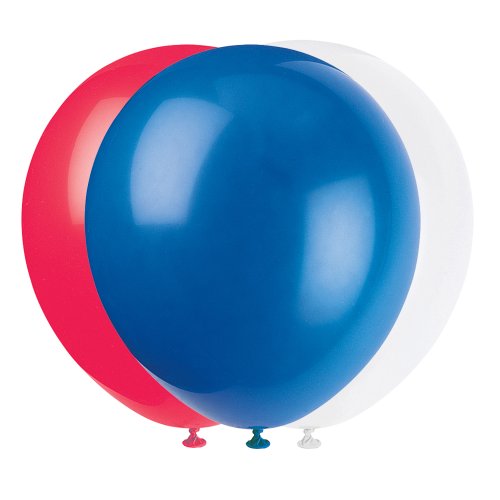 12   latex red, white, and blue 4th of july party ballo…